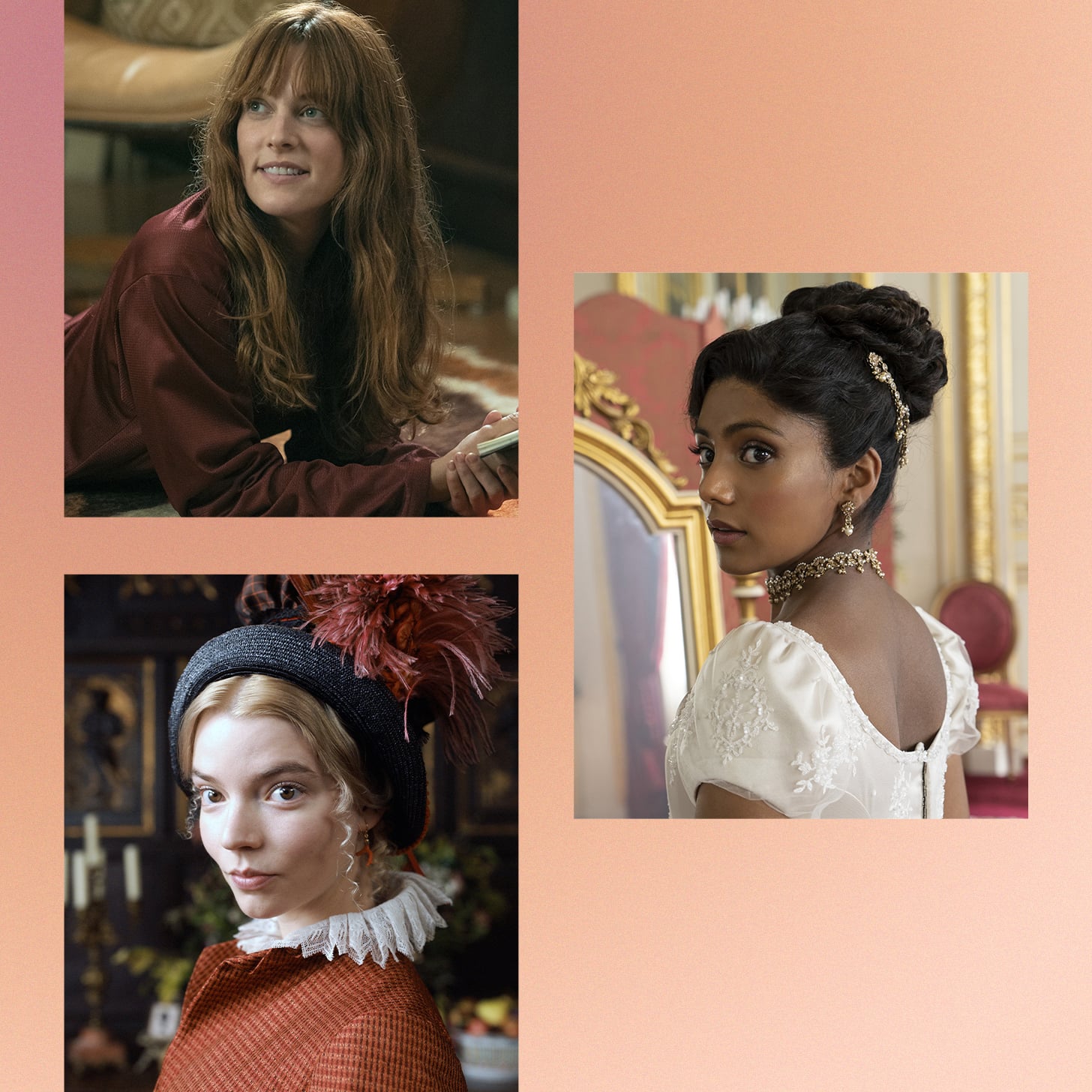 Прическа и макияж в фильмах «Дейзи Джонс и шестерка», «Бриджертон» и «Эмма».
